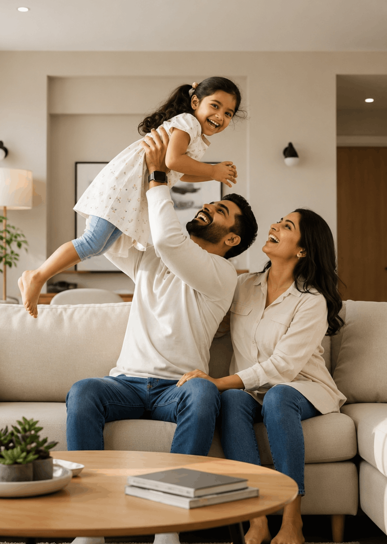 Happy family in a VSR constructed home